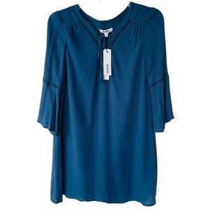 B.B. Dakota NWT Dark Teal Lace Up Collar Dress size S